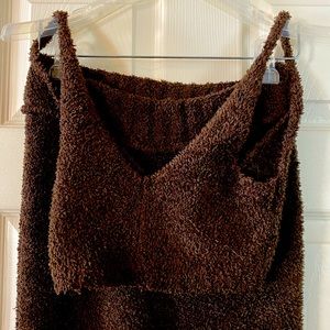 Xs brown soft two piece comfy lounge set